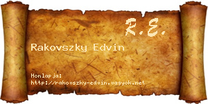 Rakovszky Edvin névjegykártya